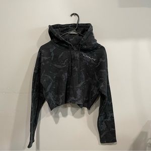 Alphalete black camo crop hoodie